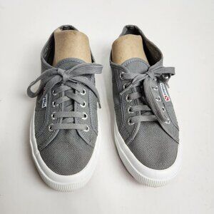 Superga Unisex Low Top Platform Lace Up Tennis Sage Grey Women's 7.5